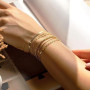 Sunderfect Ensemble de Bracelets Femme en Acier Inoxydable - Bijoux Or Étanche - Style Cuban Paper Clip