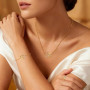 Bcenoilua Ensemble de Bijoux Femme Zircon Cubique Acier Inoxydable Plaqué Or 18K Argent Coeur Pendentif Boucles d'oreilles Brace
