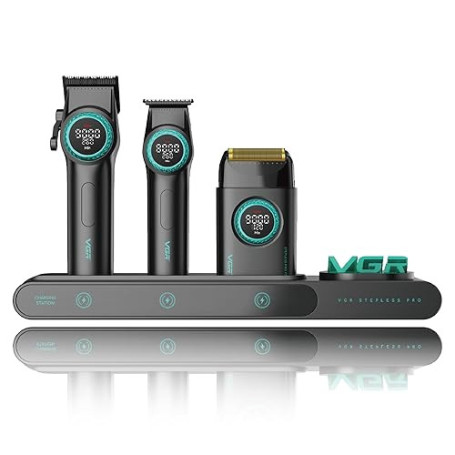 VGR 3 in 1 Kit Tondeuse Cheveux Hommes Professionnel Avec Tondeuse Cheveux Sans Fil, Trimmer et Rasoir, Équipé Moteur Renforcé,