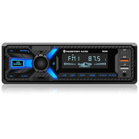 RDS Autoradio Bluetooth avec Port de Charge Type-C, Wistrue FM/AM Autoradio prenant en Charge 2 Ports USB/AUX/SD/TF/EQ, Radio 1