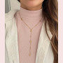 Générique Collier Y Maille Marine Grain De Café Chaine d'Ancre - Acier Inoxydable - Femme et Ado - Doré - Argenté - Sautoir - Te