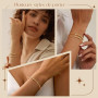 Gamtic 3Pcs Jonc Acier Inoxydable Femme - Bracelet Femme Jonc Rond Plaqué Or 18K Brillant Empilable Ensemble de Bracelets Etanch
