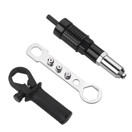POFET Adaptateur Riveteuse, Kit d'adaptateur de Pistolet à Riveter pour Perceuse électrique sans Fil, Pistolet à Riveter électri