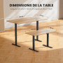 ErGear Bureau Assis Debout Électrique,Cadre Bureau Assis Debout avec 4 mémoires de contrôle jusqu'à 118cm, Cadre Seulement