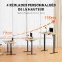 ErGear Bureau Assis Debout Électrique,Cadre Bureau Assis Debout avec 4 mémoires de contrôle jusqu'à 118cm, Cadre Seulement