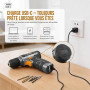 Caisse à Outil 130 pcs avec Perceuse-Visseuse Sans Fil 8V Batterie 1500mAh Recharge USB 10Nm 800 tr/min LED Malette Outils Compl
