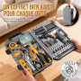 Caisse à Outil 130 pcs avec Perceuse-Visseuse Sans Fil 8V Batterie 1500mAh Recharge USB 10Nm 800 tr/min LED Malette Outils Compl