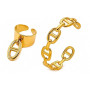 SARAI SHOP Bracelet Jonc et Bague Maille Marine en Or, Lot de 2 Pièces, Style Chaîne Élégant, acier inoxydable, Réglable
