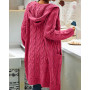 GeGekoko Cardigan à Capuche Ouvert sur Le Devant pour Femme - Pull en Tricot torsadé de Couleur Unie - Manteaux Longs