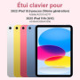 BQSS Coque Clavier pour iPad A16 11/10 Ème Génération(11 Pouces 2025/10.9 Pouces 2022), AZERTY Français, Housse Amovible avec Cl