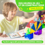 Magneo® Blocs Magnétiques 120 Pièces (2 Voitures) – Construction Enfant dès 3 Ans – Jeu Créatif avec Magnetic Tiles – Blocs Aima