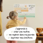 L’Atelier Gigogne – Tableau de Routine Enfant Montessori 3-8 Ans – Plateau Magnétique + 57 Magnets – Routine Matin & Soir – Auto