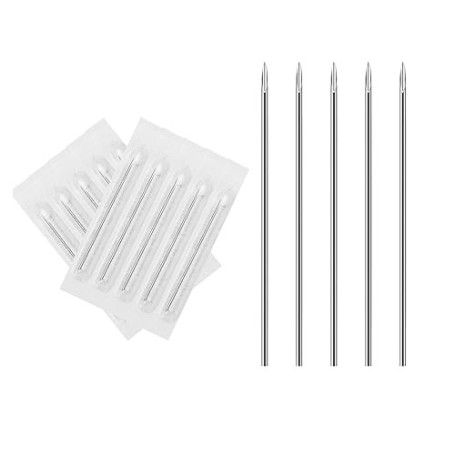 ATOMUS 10pcs Body Piercing Needles 18G Stainless Steel Sterile Disposable Ear Nose Navel Nipple Lip Piercing Needles
