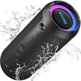 RIENOK Enceinte Portable Bluetooth aux Basses Renforcées, 30H, Bluetooth 5.3, 30W Enceinte Puissante, IPX7, AUX, TF Carte, pour