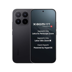 XIAOMI 17T (noir, 12 Go + 512 Go) | Appareils photo Leica UltraPure Optics | Zoom optique Segment Best Leica 5X | Zoom AI 120X |
