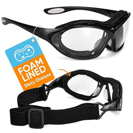 SAFEYEAR Lunette de sécurité Protection Travail -SG002 Anti-buée Homme Taille Lunettes Protection Ellipse, Anti-Rayures Sécurité