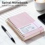 Cahier A5,Cahier Spirale a5,Carnet de notes,Bloc Note,Carnet Spirale,Ligné,HOMEMARS, 240 Pages, 100 g/m², 14,8 x 21 cm, Rose, Co