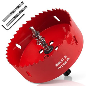 Yeepeo Scie Cloche 100mm, HSS M42 Bi-Métal Scies-cloches Bois, Scie à Trous Avec Adaptateur et Foret de Centrage idéale pour Boi