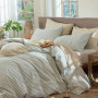 Lanqinglv Rayée Housse de Couette 220x240 Vert Parure de lit Motif Rayures Adulte 2 Personnes en Microfibre Classique Housses de