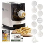 PASTAIO Machine à pâtes avec 11 Matrices. Pasta Maker, balance intégrée, extrusion rapide, jusqu'à 800g de pâtes, jusqu'à 15 typ