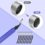 Flintronic® Outil D'ébavurage Manuel, 1 Manche en Métal + 11 Lames BS1010 HSS Lames D'ébavurage Rotatives en Métal à 360° pour T