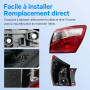 Convitex Feu Arrière Gauche Droit pour Qashqai/Qashqai+2 I (J10, NJ10) SUV 2010-2014, Pièces de rechange 26555-BR00A/26550-BR00A