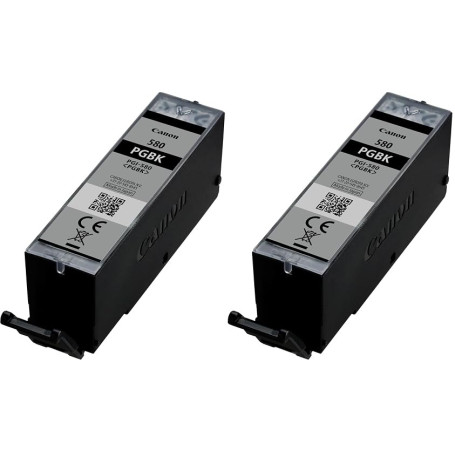 Canon PGI-580 PGBK Cartouche Noire Bureautique (Emballage Carton) (Lot de 2)