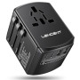 LENCENT Adaptateur de Voyage Universel, Adaptateur International avec 2 Ports USB et 2 Ports USB C, Adaptateur Prise Mondial pou