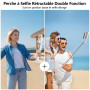yAyusi Mini Perche à Selfie Extensible, Perche à Selfie Portable de Poche avec Télécommande, Support de Téléphone Compacte pour 