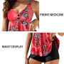 Genfien Maillot De Bain Deux Pièce Tankini Ensembles de Tankini pour Femme Imprimé Rembourré Maillot avec Short de Garçon Maillo
