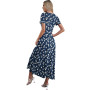 AUSELILY Robe Longue Femme Ete Col en V Manches Courtes Robe Femme Chic et Elegant Taille Haute Ligne A Cocktail Robes avec Poch