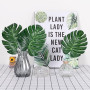 Lot de 20 feuilles de palmier artificielles de Monstera dorées avec tiges pour décoration de table de fête tropicale sur le thèm