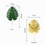 Lot de 20 feuilles de palmier artificielles de Monstera dorées avec tiges pour décoration de table de fête tropicale sur le thèm