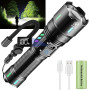Jayxinli Lampe Torche LED Ultra Puissante 1000000 Lumens – Rechargeable 5000mAh avec Affichage LCD, 5 Modes, Zoomable, IP67 Étan