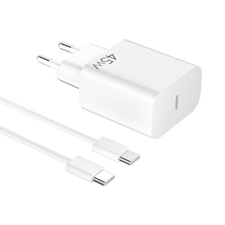 YISH Chargeur USB C Rapide GaN 45W - Secteur Prise USB C Chargeur Rapide pour Smartphone 17/16/15 Pro MAX/S25/S24/S23 Comprimés