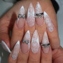 GZMAYUEN 20pcs Transferfolie Nägel Nagelsticker, 15ML Colle Foil Ongle - Avec Dentelle Ongle Nail Art Noir