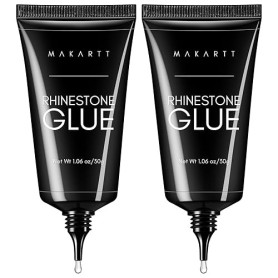 Makartt Rhinestone Glue - 2 pièces 30 ml Gel 3d Nail Art, Colle Faux Ongles UV Strass Ongles Nail Art Charms Nail Gems
