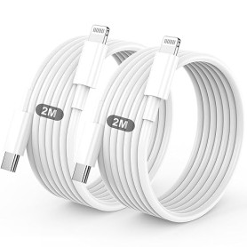 Cable iPhone USB C, Cable USB C vers Lightning 2M+2M, MFi Certifié Câble iPhone USBC Chargeur Rapide Fil pour Apple iPhone 14 13
