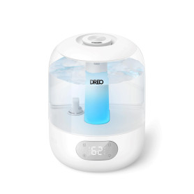 Dreo 3L Humidificateur Bébé Silencieux 26dB avec Capteur d’Humidité, Brume Fraîche Ultrasonique, Buse 360°, 30H Autonomie, Diffu