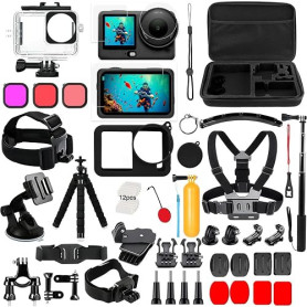 Accessoires pour DJI Osmo Action 6, boîtier étanche Saprdii, poignée flottante, film de protection d'écran, bâton selfie, suppor