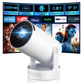 Vidéoprojecteur avec WiFi 6 et BT 5.4, Philoent Projecteur Video Apps intégrées & 2026 Upgraded, Retroprojecteur Supporte 4K/108