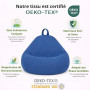 bananair - Pouf Poire Fabriqué en France - Rembourré en Mousse, Housse Lavable en Machine - Idéal pour Salon, Chambre ou Coin Co