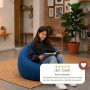 bananair - Pouf Poire Fabriqué en France - Rembourré en Mousse, Housse Lavable en Machine - Idéal pour Salon, Chambre ou Coin Co