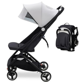 IDEALHOUSE Poussette ultra-compacte pour bébé – Légère et pliable à une main – Dossier inclinable 95-150°, harnais 5 points, rou