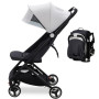 IDEALHOUSE Poussette ultra-compacte pour bébé – Légère et pliable à une main – Dossier inclinable 95-150°, harnais 5 points, rou