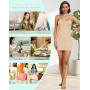 Sopesil Fond de Robe Femmes Modal Chemise de Nuit Sexy sans Manches Elégant Mini Robe Légers Respirants Jupon