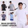 fovdtaa Lot de 5 t-shirts de sport pour homme à manches courtes et encolure ronde, matière perméable à l’air