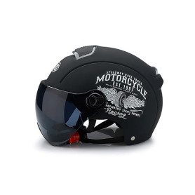Ergocar Casque Ouvert Classique, Demi-Casque avec Pare-Soleil, Coque 709abs Combinée à Une Couche Tampon Eps pour Une Meilleure