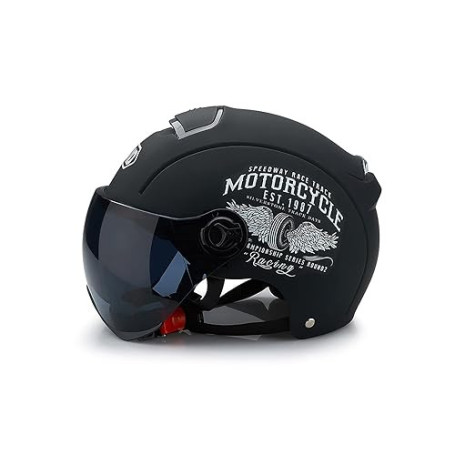 Ergocar Casque Ouvert Classique, Demi-Casque avec Pare-Soleil, Coque 709abs Combinée à Une Couche Tampon Eps pour Une Meilleure