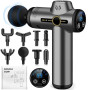 AQXONG Mini Pistolet de Massage Musculaire, Pistolet de Massage Ultra Silencieux, 99 Vitesses, 8 Têtes, l'Écran LCD, Masseurs Él